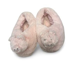 Pink Fuzzy Pig Slippers